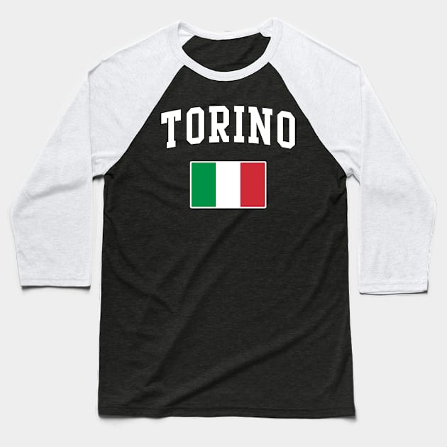 Torino Italy Italia Italian Italiano Flag Baseball T-Shirt by E